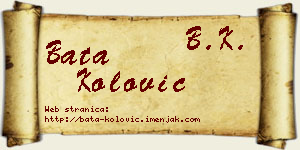 Bata Kolović vizit kartica